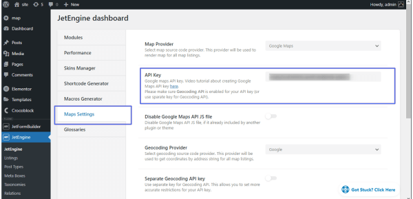 etengine maps settings