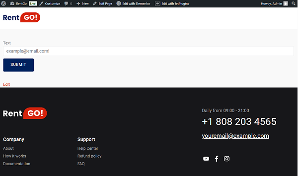 sanitize email on the front end