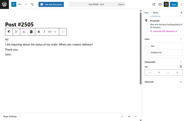 sanitized textarea in the post