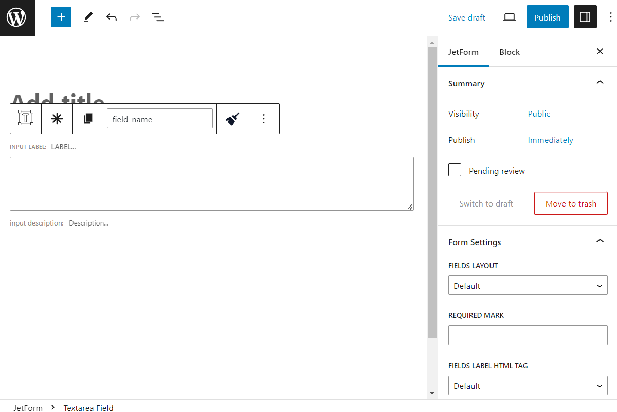 Textarea Field Overview — JetFormBuilder | Crocoblock