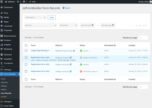 verify form manually