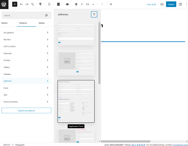 application form pattern