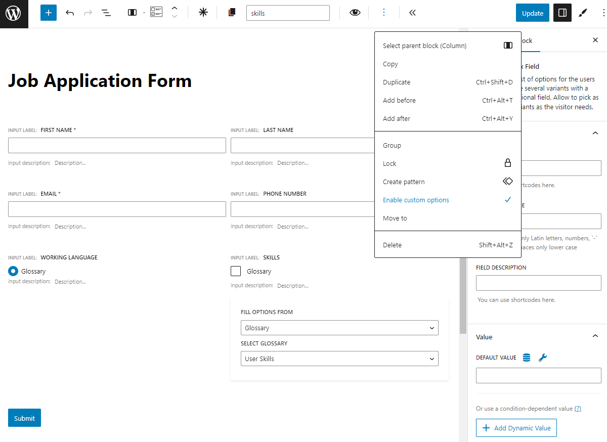 How To Use Allow Custom Feature For Checkbox And Radio Fields | Crocoblock