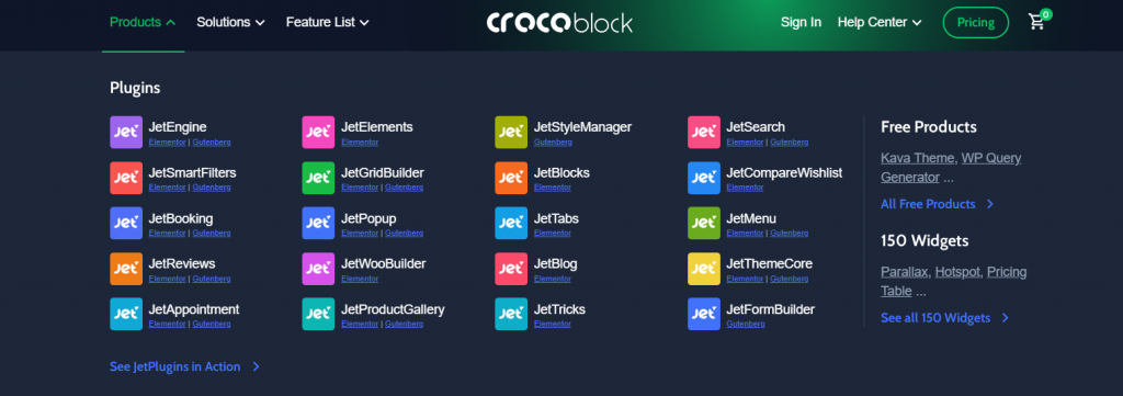 list of crocoblock plugins