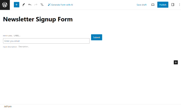 newsletter signup form pattern
