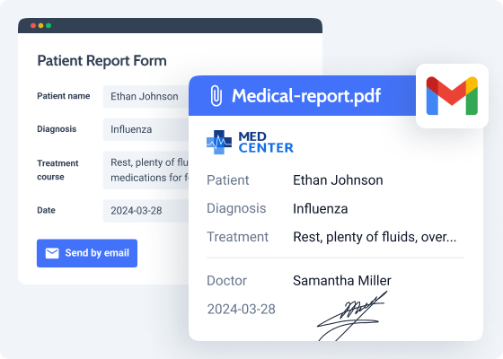  patient report PDF form submission