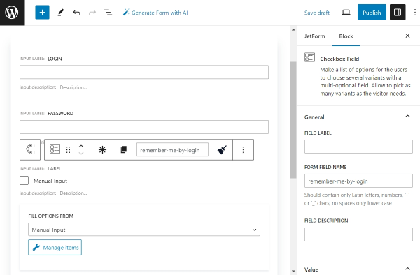 creating remember me checkbox for a login form in jetformbuilder