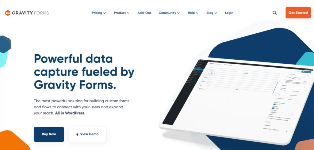 GravityForms website homepage