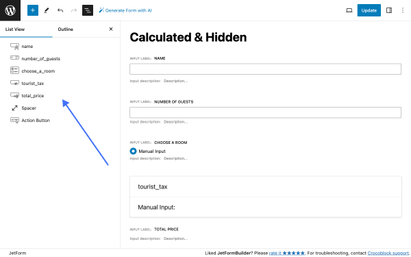 jetformbuilder form fields