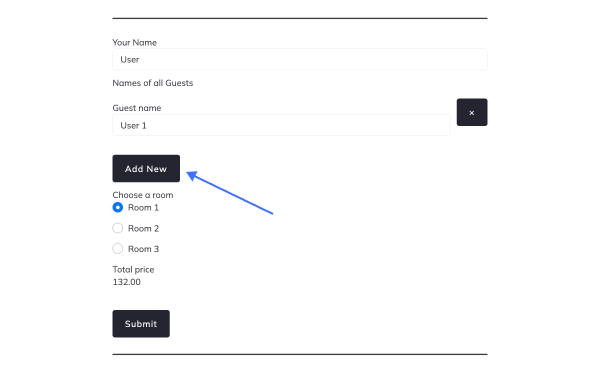 form with calculated field outside repeater result