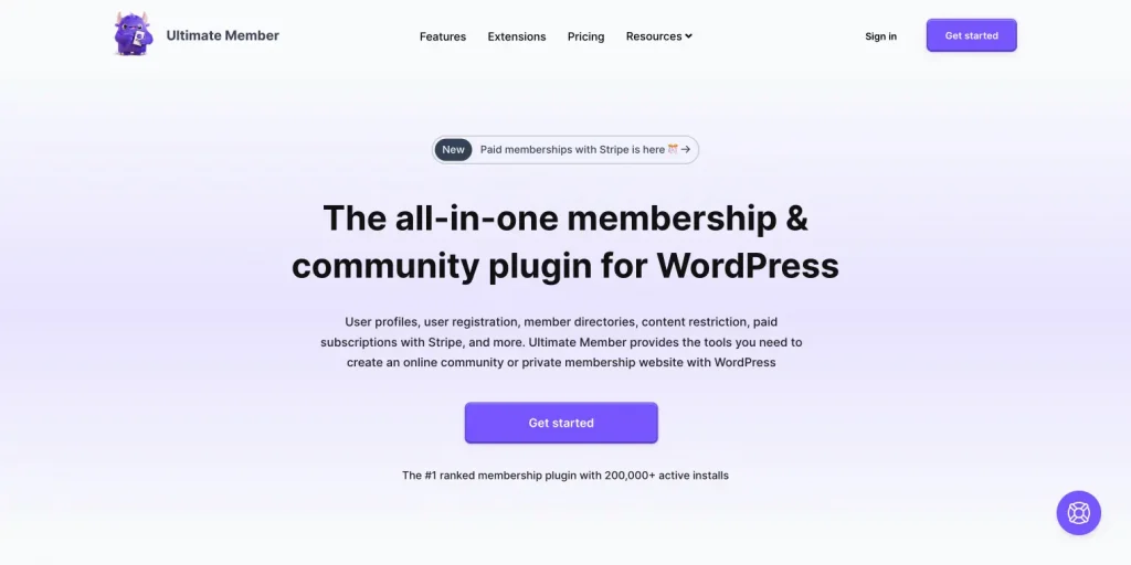 ultimate member plugin homepage