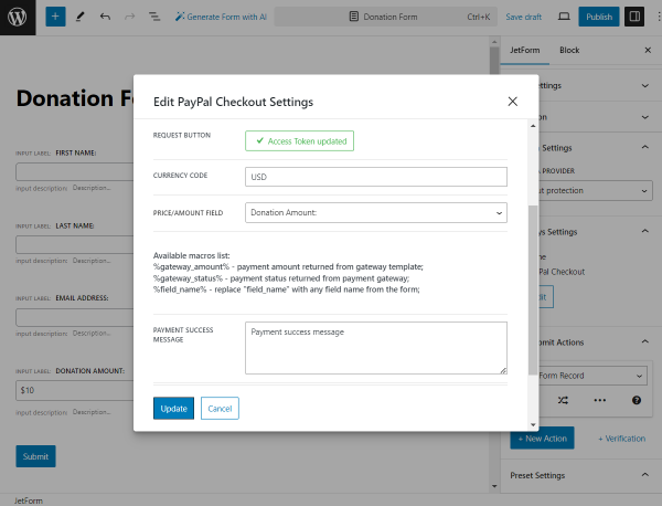 additional paypal checkout settings