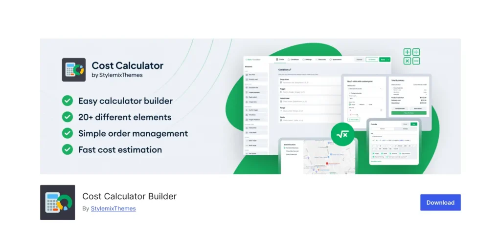 cost calculator builder plugin in wordpress.org website