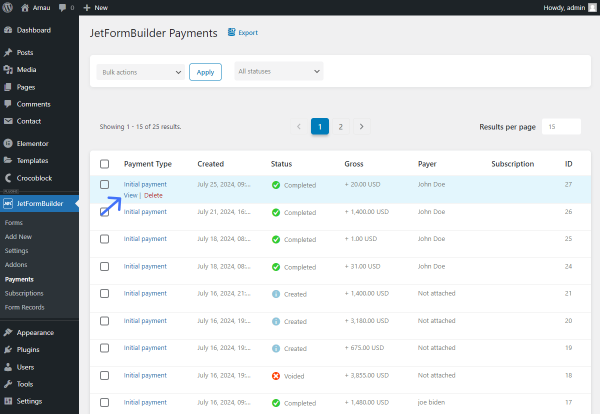 jetformbuilder payments