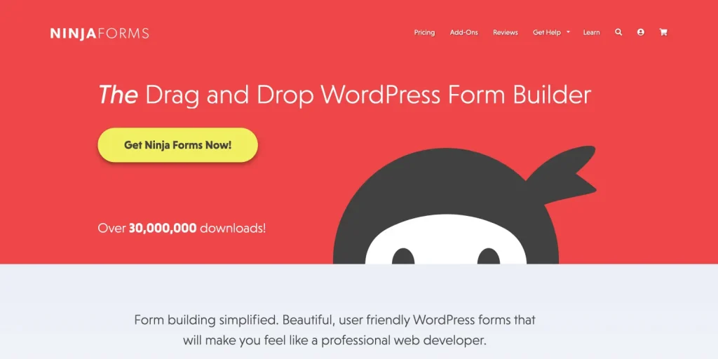 ninja forms plugin website homepage