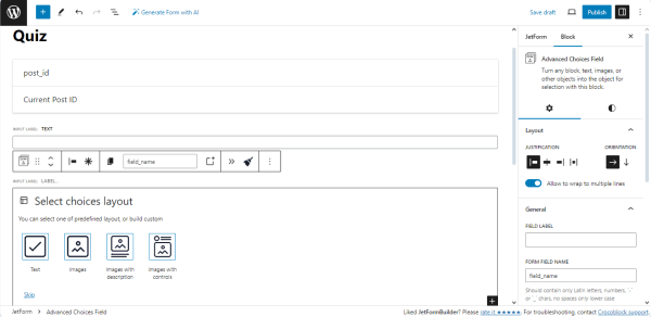 select choices layouts