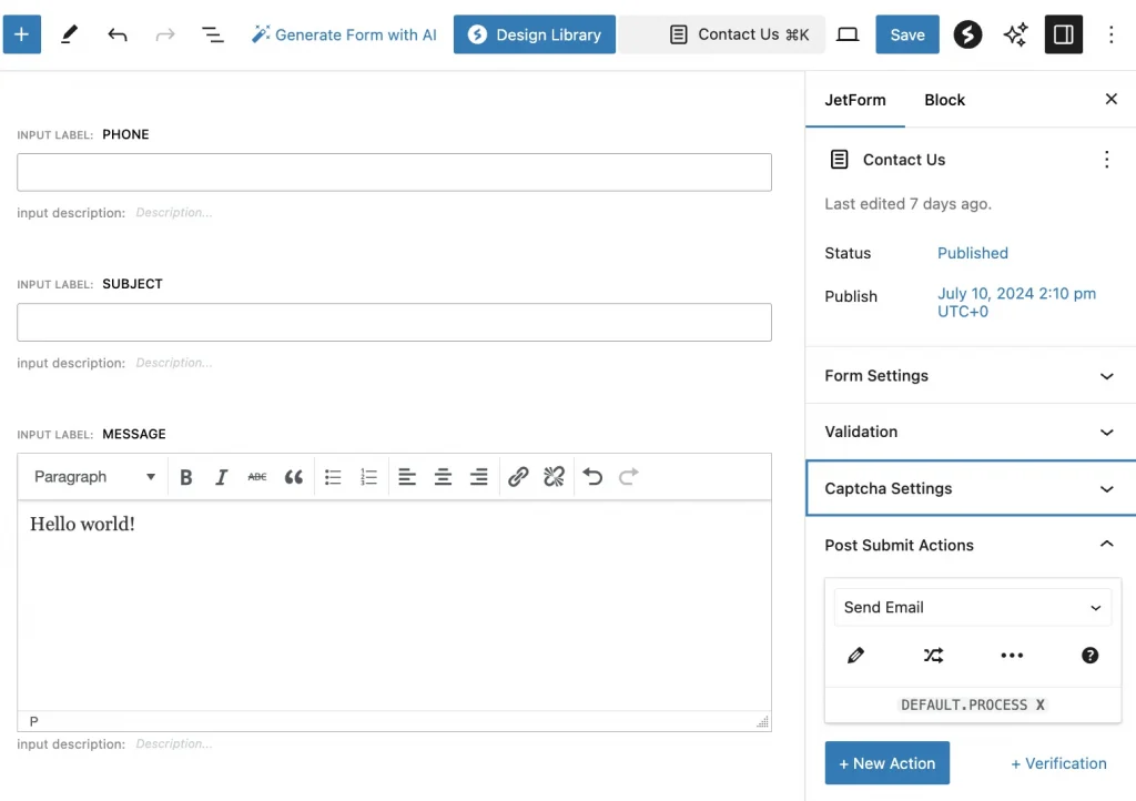 configure jetformbuilder settings