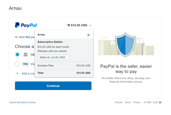 subscription transaction details in paypal