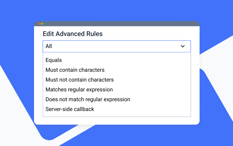 advanced rules for field validation