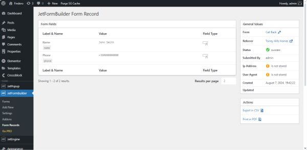  form record details