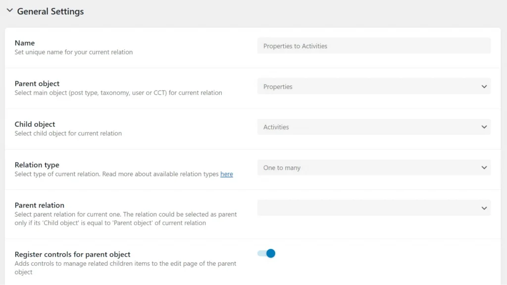 relations in wordpress