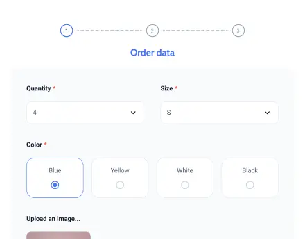 t-shirt order form template for woocommerce