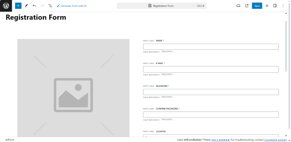 the registration form pattern