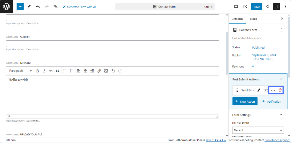 Send Email Post Submit Action 一 JetFormBuilder | Crocoblock