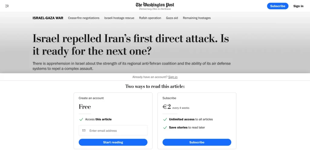 the washington post paywall