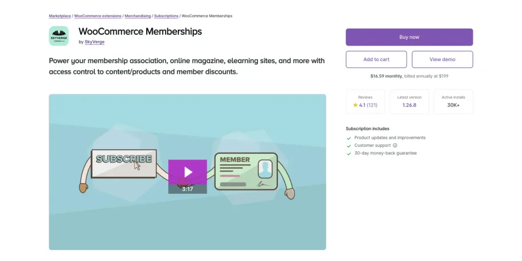 woocommerce memberships homepage