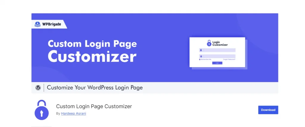 custom login page customizer plugin