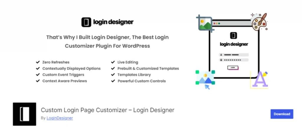 login designer wordpress.org page