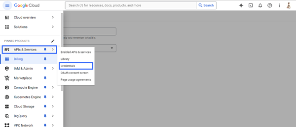 google cloud console