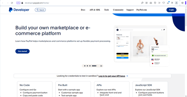 paypal developer website