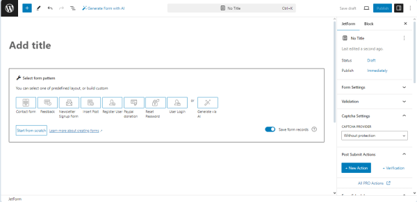 jetformbuilder default form