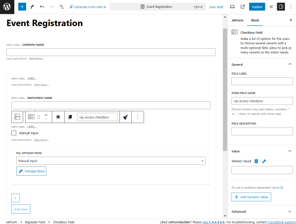 checkbox field