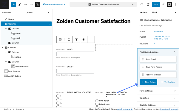 customer satisfaction form