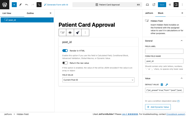 creating a form in jetformbuilder