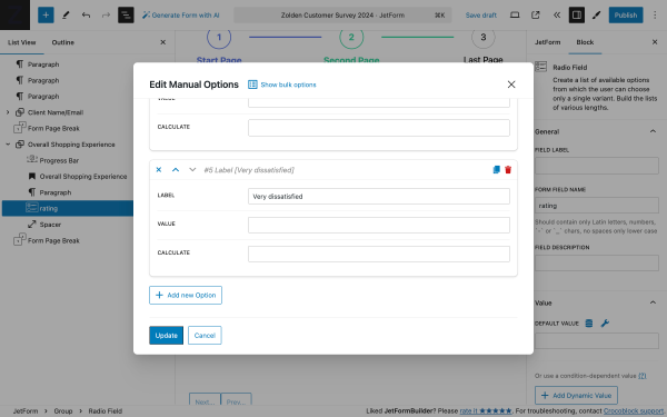 edit manual options pop-up