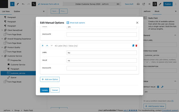 edit manual options pop-up