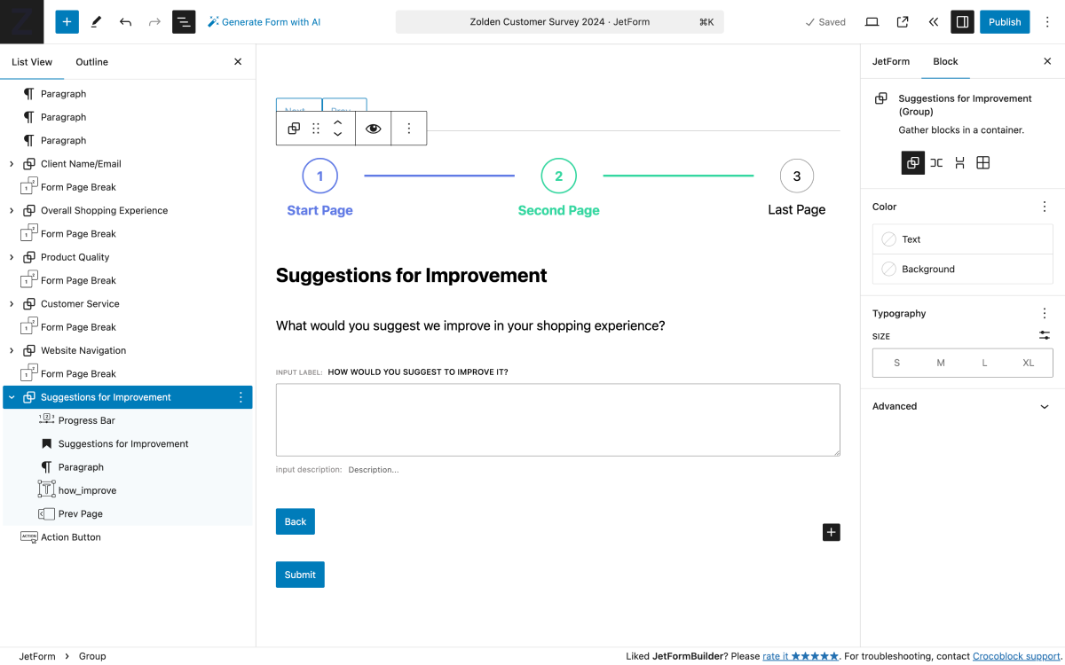 How to Build a Customer Feedback Survey Form — JetFormBuilder | Crocoblock