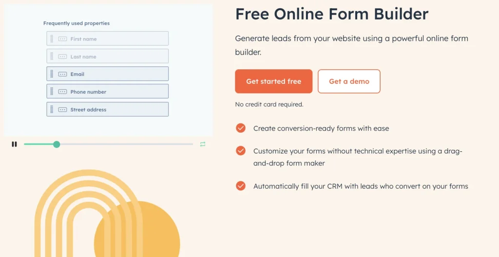 hubspot online form builder