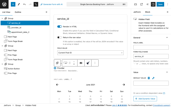 hidden block settings