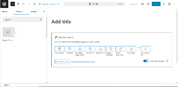 default jetformbuilder form