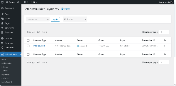 jetformbuilder payments tab