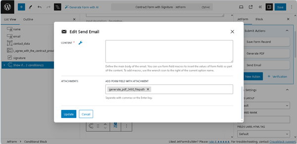 adding pdf file attachment