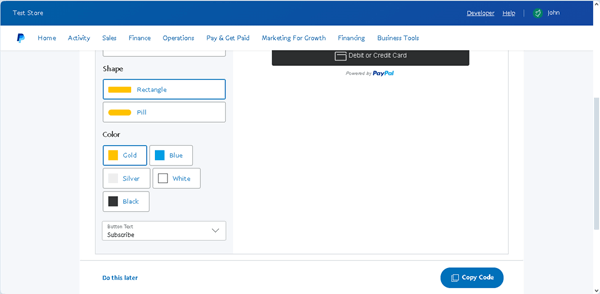 set up your paypal checkout experience for the subscriptions tab scrolled