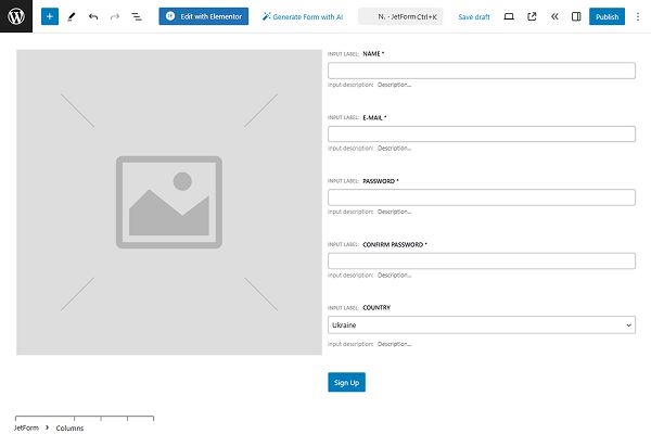 register form pattern