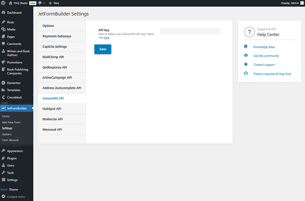 convertkit api tab