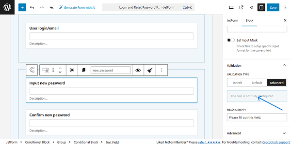 add new advanced validation rule